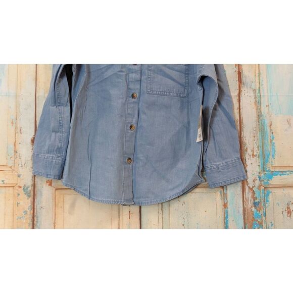 There Abouts Girls Size XS 6/6x Blue Button Up Long Sleeve Collared Casual - Picture 2 of 10